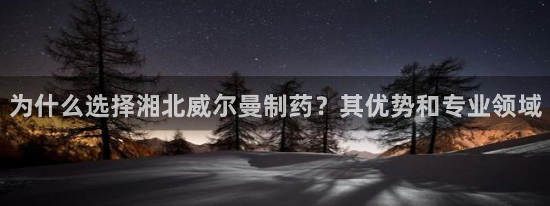 老哥吧九游会下架吗：为什么选择湘北威尔曼制药？其优势和专业领域