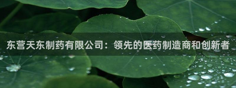 九游会老哥俱乐部官方网站：东营天东制药有限公司：领先的医药制造商和创新者