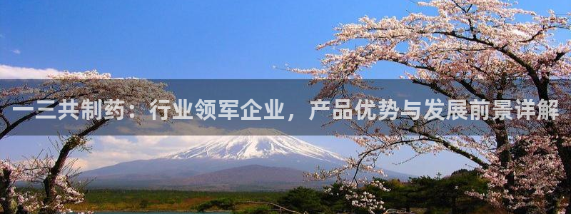 九游会老哥俱乐部：一三共制药：行业领军企业，产品优势与发展前
